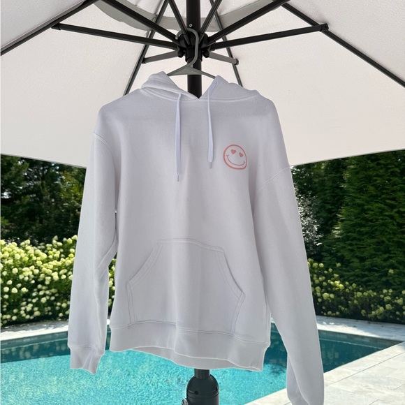 White Smiley Face Starfit Hoodie - Picture 1 of 3